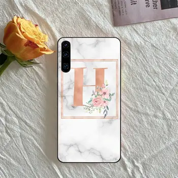 Prispôsobený Počiatočné Písmeno Kvety Telefón Prípade Huawei Prípade Huawei P9 P10 P20 P30 P40 Lite Por PSMART 2019
