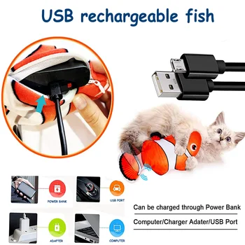 3 KS Elektrických Cat Hračka 3D Ryby USB Nabíjanie Simulácia Ryby Interaktívnych Hračiek pre Mačky, Pet Hračka Zábavné Floppy Mačky Psa Žuť Skus Hračky