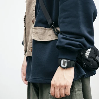 2021 Jar Jeseň Japonský Streetwear Šitie Cargo Hoodie Mužov Oblečenie Hip Hop Pár Ležérny Top Fashion Kabáty, Mikiny