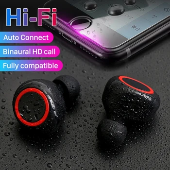 A2 TWS fone Bluetooth-kompatibilné Bezdrôtové Slúchadlá, Ovládanie Tlačidlo Headhones Šport Hifi Dlhá výdrž Batérie, Hluk Headset