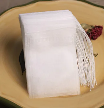 100Pc/Set Veľkoobchod Jednorazové vrecák netkanej Textílie Čaj Infuser S Reťazcom Liečiť Tesnenie Filtračný Papier pre Bylina Voľné Nečistôt