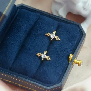 Južná Kórea je nový dizajn a módne šperky jednoduché roztomilý anjel lásky náušnice zirkón študent dary žien denne wild náušnice