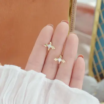 Južná Kórea je nový dizajn a módne šperky jednoduché roztomilý anjel lásky náušnice zirkón študent dary žien denne wild náušnice