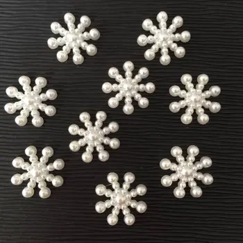 200pcs 15 mm Pekné Pearl Jemné Snowflake Zápisník DIY Plavidlá Flatback Korálky B182*5