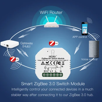 Mini TUYA ZIGBEE Bezdrôtový Smart DIY Prepínač 10A Podporuje 2 Spôsob Kontroly Smart Home Automation Modul Pracuje s Alexa Domovská stránka Google