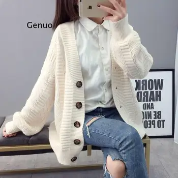 Dámske Svetre cardigan bunda žena voľné kórejský módne študent na jar a na jeseň sveter trend zaraing žena 2021 sveter
