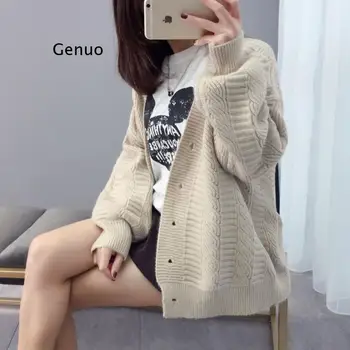 Dámske Svetre cardigan bunda žena voľné kórejský módne študent na jar a na jeseň sveter trend zaraing žena 2021 sveter