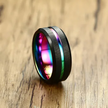 FDLK Módne Pánske 8 mm Brúsený Nerezový Krúžok Centrum Groove Pohodlie, ktoré Zapadajú Snubné prstene pre Mužov, Darčeky, Šperky