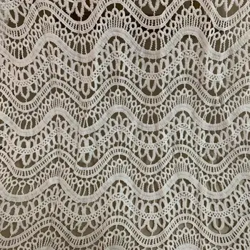 Nigérijský Čipky Textílie 2019 Vysokej Kvality Afriky Vo Vode Rozpustné Vyšívané Čipky Textílie Bielej Francúzsky Guipure Svadobné Šaty Materiálu