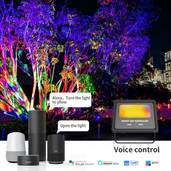 Smart LED Svetlomet Vonkajšie Svetlo RGB 24W Bluetooth APP Skupiny Ovládanie IP66 Záhrada Nepremokavé Farby Pozornosti Hot