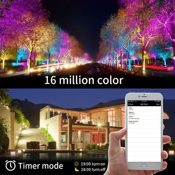 Smart LED Svetlomet Vonkajšie Svetlo RGB 24W Bluetooth APP Skupiny Ovládanie IP66 Záhrada Nepremokavé Farby Pozornosti Hot
