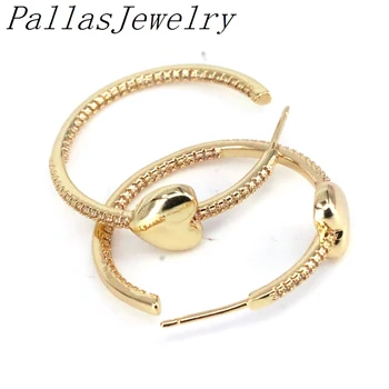 5Pairs Zlata-Farebná Veľké Srdce Hoop Náušnice Pre Ženy CZ Micro Pave Veľké Okrúhle Náušnice Cubic Zirconia Luxusné Šperky Darček