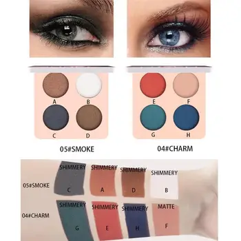 4 Farebné Červené Víno Eyeshadow Palety Stlačené Lesk Leskom Matné Očné Tiene Make-Up Dlhotrvajúci Pigmentované Eyeshadow Krása