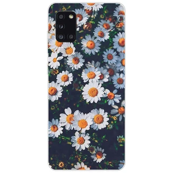 Puzdro pre Samsung Galaxy A31 Tpu Silikónový Transparentný Kvety Luxusné 31 Telefón Prípade 360 Úplný Ochranný Nečistotami-odolná Zadný Kryt