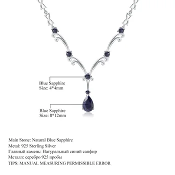 GICA GEMA Prírodné Blue Sapphire Topaz Drahokam Prívesok Náhrdelníky Pre Ženy 8*12mm Reálne 925 Sterling Silver Šperky Ženské Dary