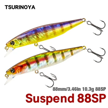 TSURINOYA 88SP Suspenidng Minnow Jerkbait DW76 88mm 10.3 g Šťuka Bass Fishing Lure Ťažké, Umelé Návnady Pohyb Systém Wobblers