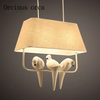 Americký krajiny vták luster obývacia izba, jedáleň, tri hlavy lampy Nordic tvorivé jednoduché pastoračná štúdia Luster