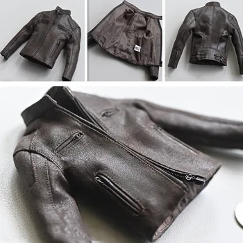 1/6 rozsahu Male Retro Letu Bunda čierny kožený kabát pre 12 palcov Telo modelu Akcie Obrázok Cosplay DIY Bábika
