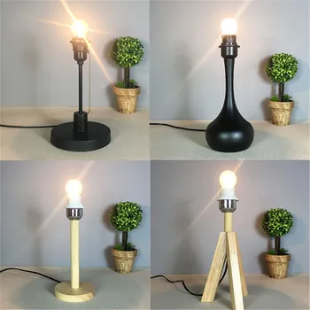 Plug Nočný Stolík Lampa ,Drevený Statív nočnom stolíku Lampa Základňu pre Spálne, Obývacia Izba, Kancelária,Čierna Desktop Svetlo Základňu Držiaka