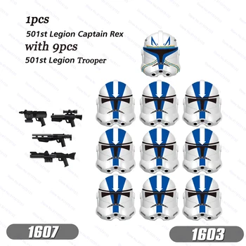 10pcs/veľa Kapitán Rex s Klon 501st legion Troopers Stavebné kamene, Tehly Hviezda Akčných Obrázok Wars Hračky pre Deti Darček