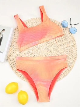 2021 www.rezivo-gater.sk Amazon najpredávanejšie Sexy Plavky Rebrovaný Bikiny 2021 mujer Vysoký Pás plavky Ženy Dve Kus Plavky