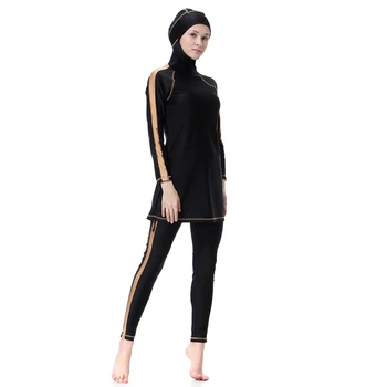 2 Kus Plus Veľkosť Skromné Hidžáb Plavky Tesettur Mayo Dlhý Rukáv Badpak Dames Hasema Burkini 2019 Plavky Moslimských Camping Mayo