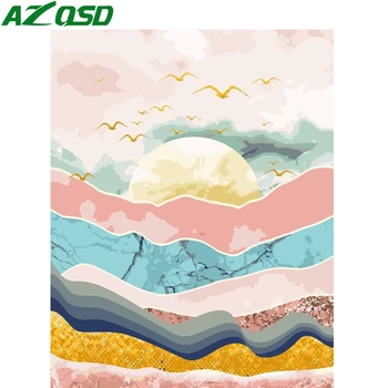 AZQSD Maľovanie Podľa Čísel Abstraktné DIY Plátno Súpravy Maľovanie na Domáce Dekorácie Farebnosť Podľa Čísel, Horské Handpainted Darček