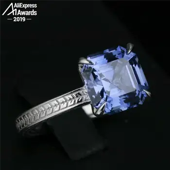 10*10 mm 4 carat asscher cut-Diamond Ring S925 mincový striebro jemné svadobné návrh výročie áno, som to angažovanosť