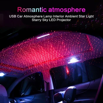 1Pcs Okolitého Svetla Auto Strechy Star Light Romantický USB Nočné Svetlo Atmosféru Lampa Domov stropov Svetlo Auto Dekorácie