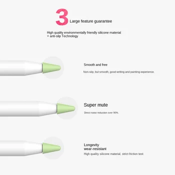 Ceruzka Tip Kryt pre Apple Ceruzka 2. 1. Generácie Stlmiť Silikónové Nib Prípade Ceruzka Pokrytie Pokožky Screen Protector pre IPad Pro