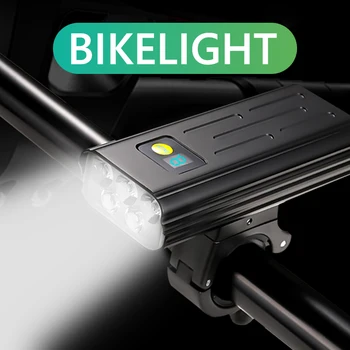 3000 lúmenov Bicyklov Svetla 5 LED Digitálny Displej Rainproof Bicykel Predné Svetlo s USB Spoplatnené Cyklistické Hliníkové Ultralight Baterka