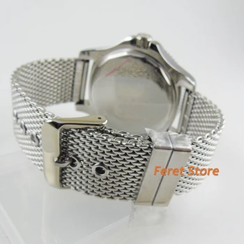 44 mm BLIGER pánske hodinky Sterilné black dial svetelný keramické rám z Nehrdzavejúcej popruh Automatický pohyb Voľný čas módne hodinky