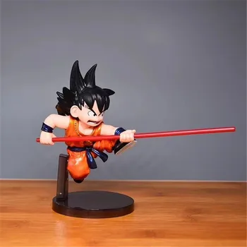 Dragon Ball Anime Postavy Obrázok Kuririn Kop Toy Model Goku Zlatá Obruč Držať Tvar Zberateľskú Príslušenstvo ChildrensDayGift
