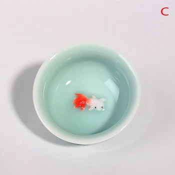Čínsky Čaj Pohár Porcelánu Celadon Ryby Teacup Nastaviť Kanvica Drinkware Keramické Číne Kung Fu Čaj Nastaviť Keramická šálka Čínsky darček