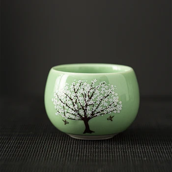 LUWU keramické teacups sada 4 štyri ročné obdobia pohár cherry blossom zmena pohár drinkware 120ml