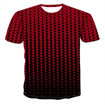 Veľká Veľkosť Muži T-Shirt 2020 Lete Geometrické Kruhu 3D Vytlačené Top Tees Módne O--Krku Krátky Rukáv Príležitostné Voľné Mužov Košele