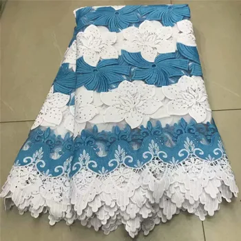 Švajčiarsky Voile Čipky vo Švajčiarsku Afriky Čipky Textílie Kvalitný 2.5 metrov Švajčiarskej Čipky Textílie Bavlnenej Tkaniny na Šaty, biela