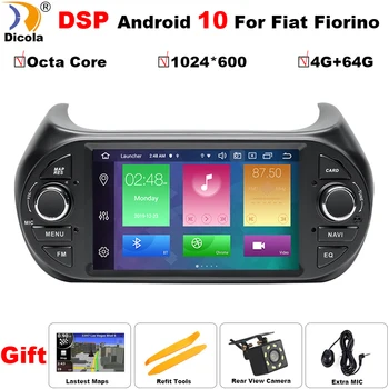 4 GB 64 G Android 10 autorádio DVD Prehrávač Pre FIAT Fiorino Qubo Citroen Nemo Peugeot Bipper MultimediaGPS Autoradio Stereo IPS DSP