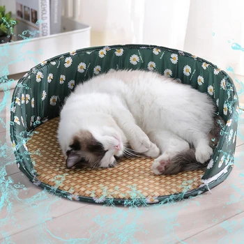 Pet products dom mačky koberec vrhu požičovňa lehátok pes samostatne chladiaci mat mačka spí posteľnú Lete okrúhly tvar chladiacej podložky