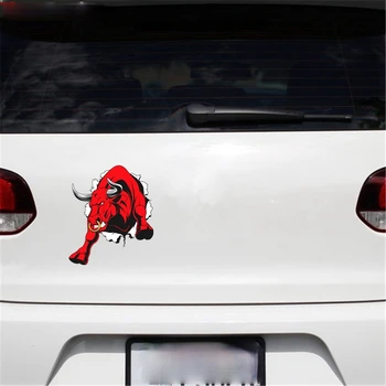Tvorivosť Červená Angry Bull Auto Samolepky a Nálepky Nárazníka batožinového priestoru Notebooku čelné Sklo Nepremokavé Poškriabaniu Odolné Vonkajšie PVC18x15cm