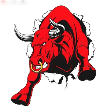 Tvorivosť Červená Angry Bull Auto Samolepky a Nálepky Nárazníka batožinového priestoru Notebooku čelné Sklo Nepremokavé Poškriabaniu Odolné Vonkajšie PVC18x15cm