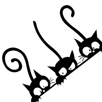 Krásne Tri Čierna Mačka, Samolepky Na Stenu, Čierna Cartoon Zvieratá Vyrezávané Nálepky Nepremokavé Nálepky Osobnosti Vinyl Stenu Deco