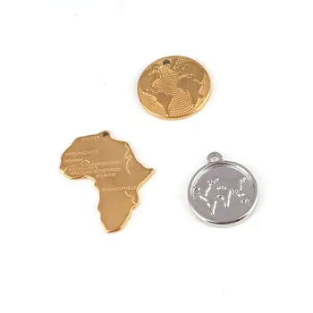5 ks/veľa 30x20mm Nehrdzavejúcej Ocele Afrika mapa Charms Prívesky pre KUTILOV, Šperky, Takže Náramok Príslušenstvo ručné DIY Zistenia