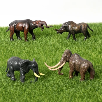 12pcs Mini Praveké Zvieratá, Mamut Moropus Sabretooth Uintatherium Deinotherium Slon Model Obrázok Vzdelávacie hračky