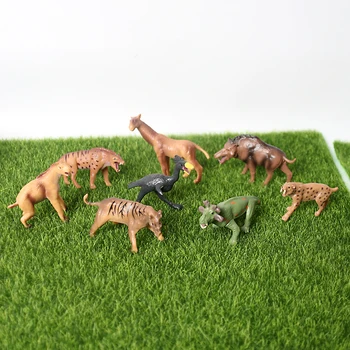 12pcs Mini Praveké Zvieratá, Mamut Moropus Sabretooth Uintatherium Deinotherium Slon Model Obrázok Vzdelávacie hračky