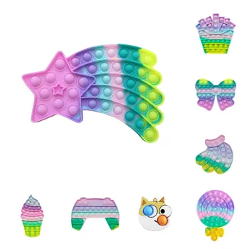 Rainbow Push Bublina Fidget Zmyslové Hračka pre Autisim Špeciálnymi Potrebami Anti-stres Hra odbúranie Stresu Rozmliaždeniu Fidget Hračky pre Deti
