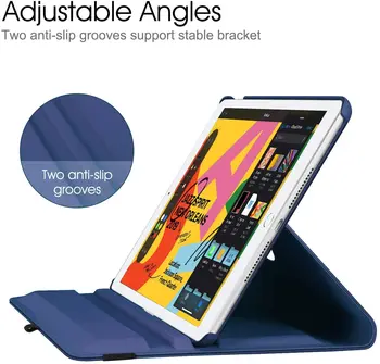 Pre iPad, 10.2 palcov Prípade, 8. Generácie 360 Stupňov Otáčanie PU Kožený obal pre Apple iPad A2270 A2428 A2429 A2430 Smart Stand