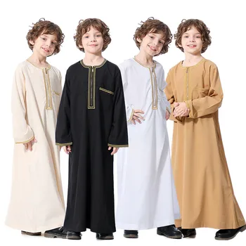 Moslimských mužov Dieťa dlhé šaty thobe pre mužov qamis enfant chlapec pánske oblečenie jubah moslimských mužov Pohodlné a priedušná