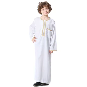 Moslimských mužov Dieťa dlhé šaty thobe pre mužov qamis enfant chlapec pánske oblečenie jubah moslimských mužov Pohodlné a priedušná