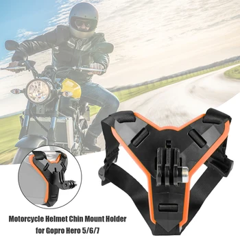 Full Face Motocyklové Prilby Bradou Mount Shockproof Držiteľ Podporu pre GoPro Hero 9 8 7 5 OSMO Akcie Xiao Yi Akciu, Fotoaparát